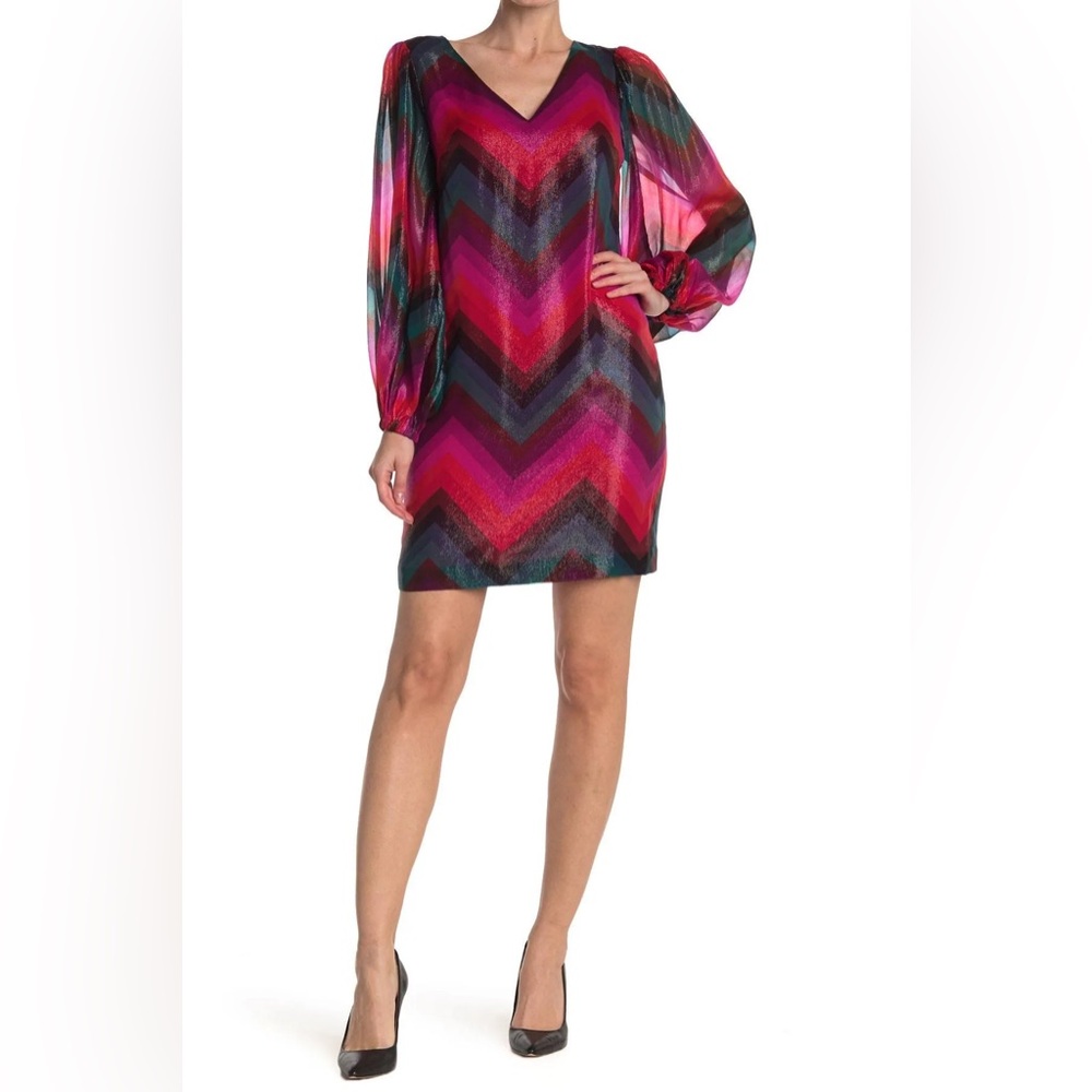Trina Turk Zig Zag Trina Turk Hitachi Chevron Silk Blend Dress Size 2 - NWT